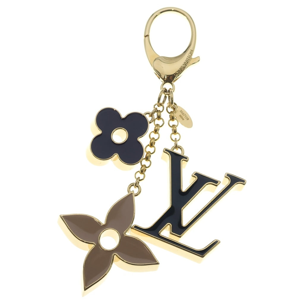 LOUIS VUITTON(ルイヴィトン) フルールドゥモノグラム バッグチャーム キーホルダー キーリング ゴールド×ブラック M67119