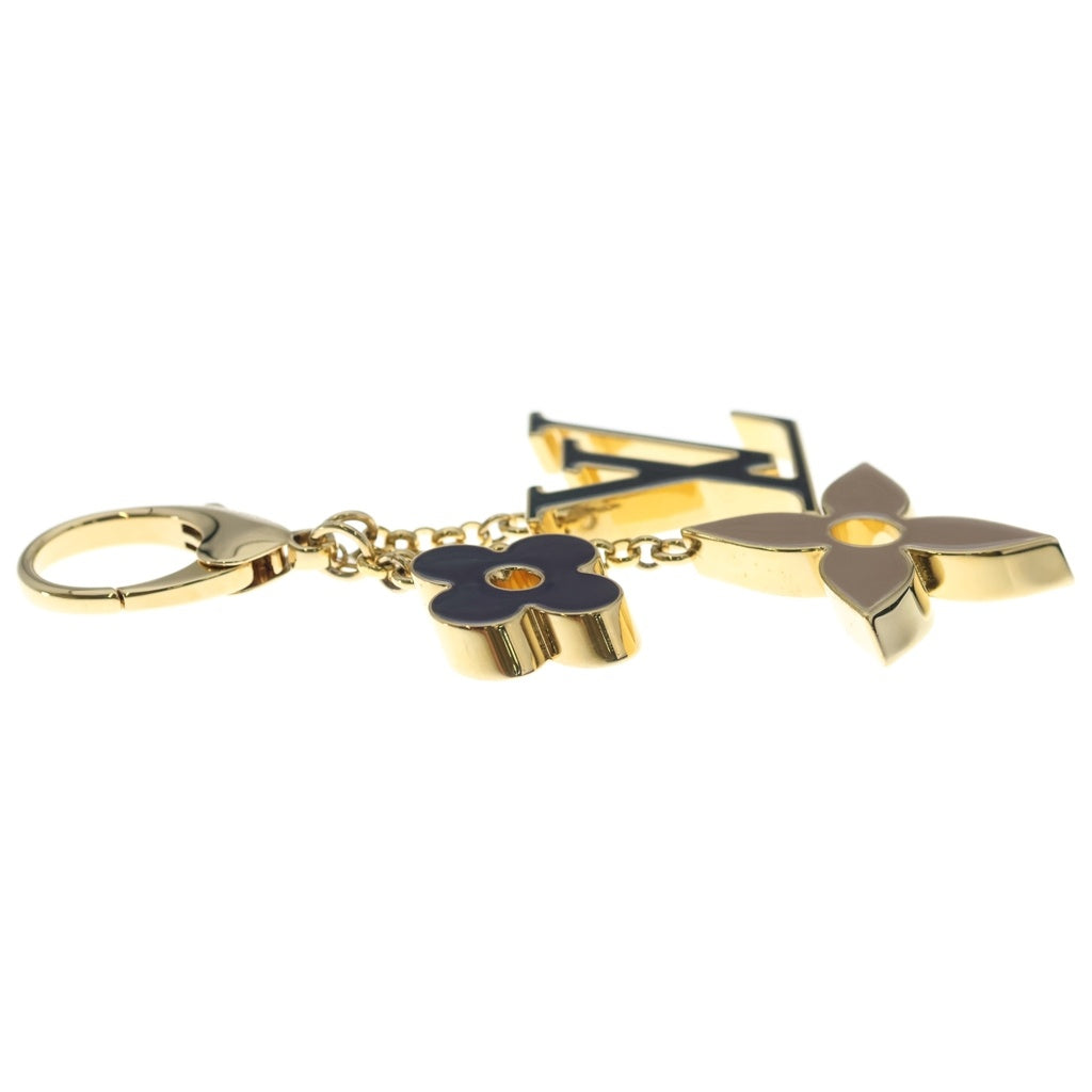 LOUIS VUITTON(ルイヴィトン) フルールドゥモノグラム バッグチャーム キーホルダー キーリング ゴールド×ブラック M67119