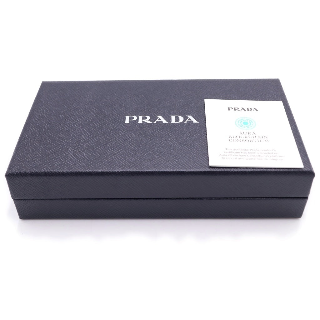 PRADA(プラダ) サフィアーノ 二つ折り 長財布 ロングウォレット トライアングルロゴ プレート レザー ブラック 2MV836 RFID レディース