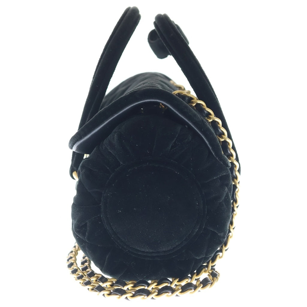CHANEL(シャネル) マトラッセ ベロア ベルベット ゴールド金具 ターンロック 2WAY ハンドバック チェーンショルダーバック ベロア プレート レディース