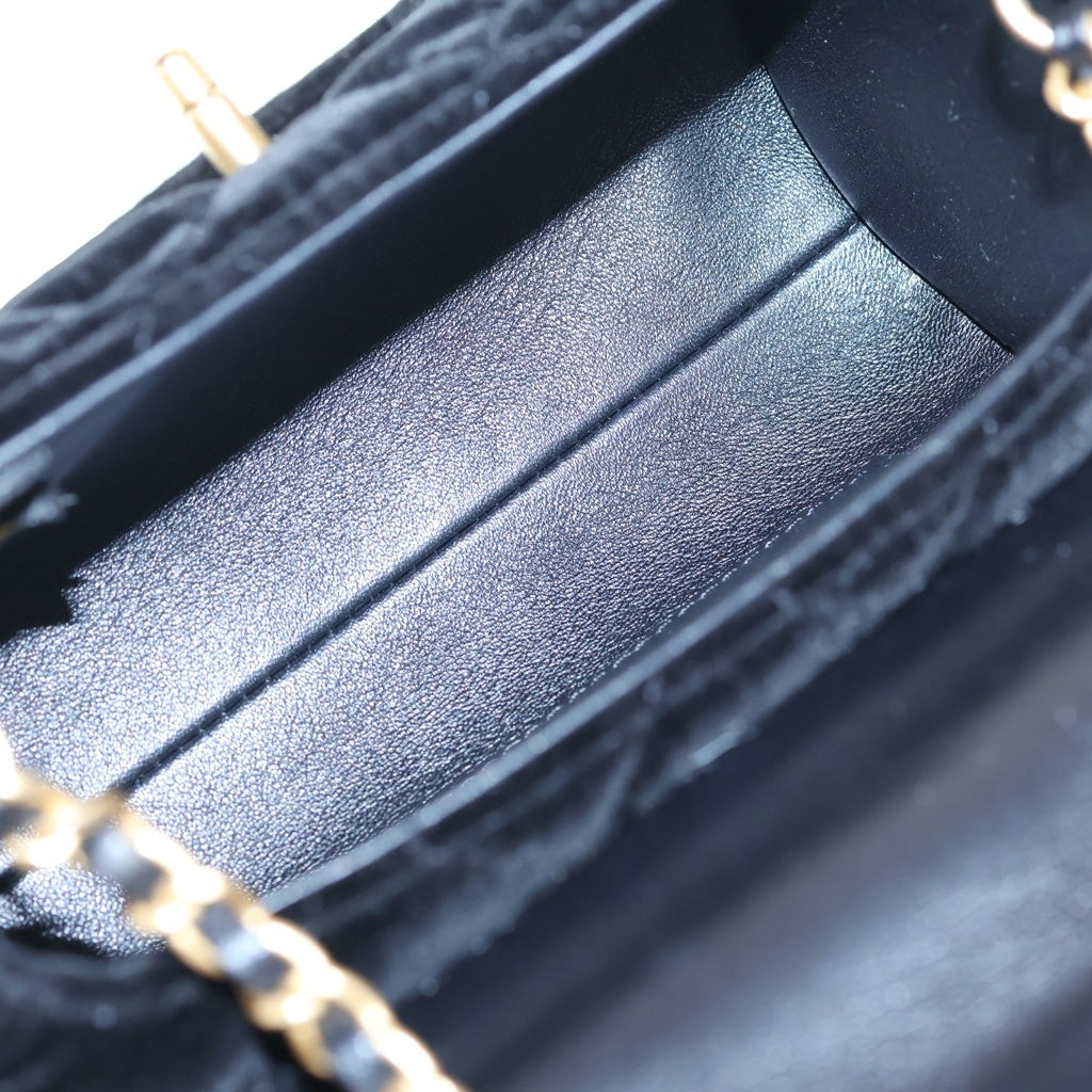 CHANEL(シャネル) マトラッセ ベロア ベルベット ゴールド金具 ターンロック 2WAY ハンドバック チェーンショルダーバック ベロア プレート レディース
