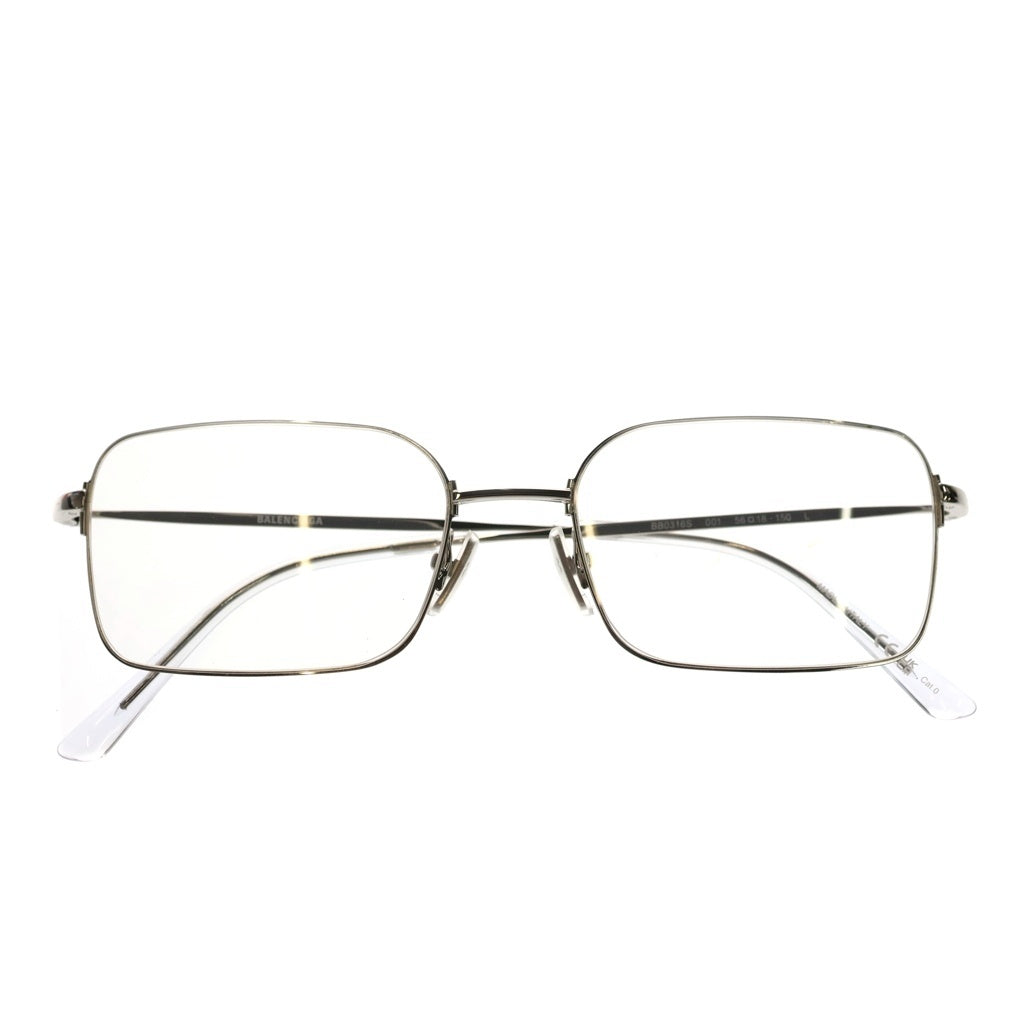 BALENCIAGA(バレンシアガ) Invisible Rectangle サングラス メガネ BB0316S シルバー クリア