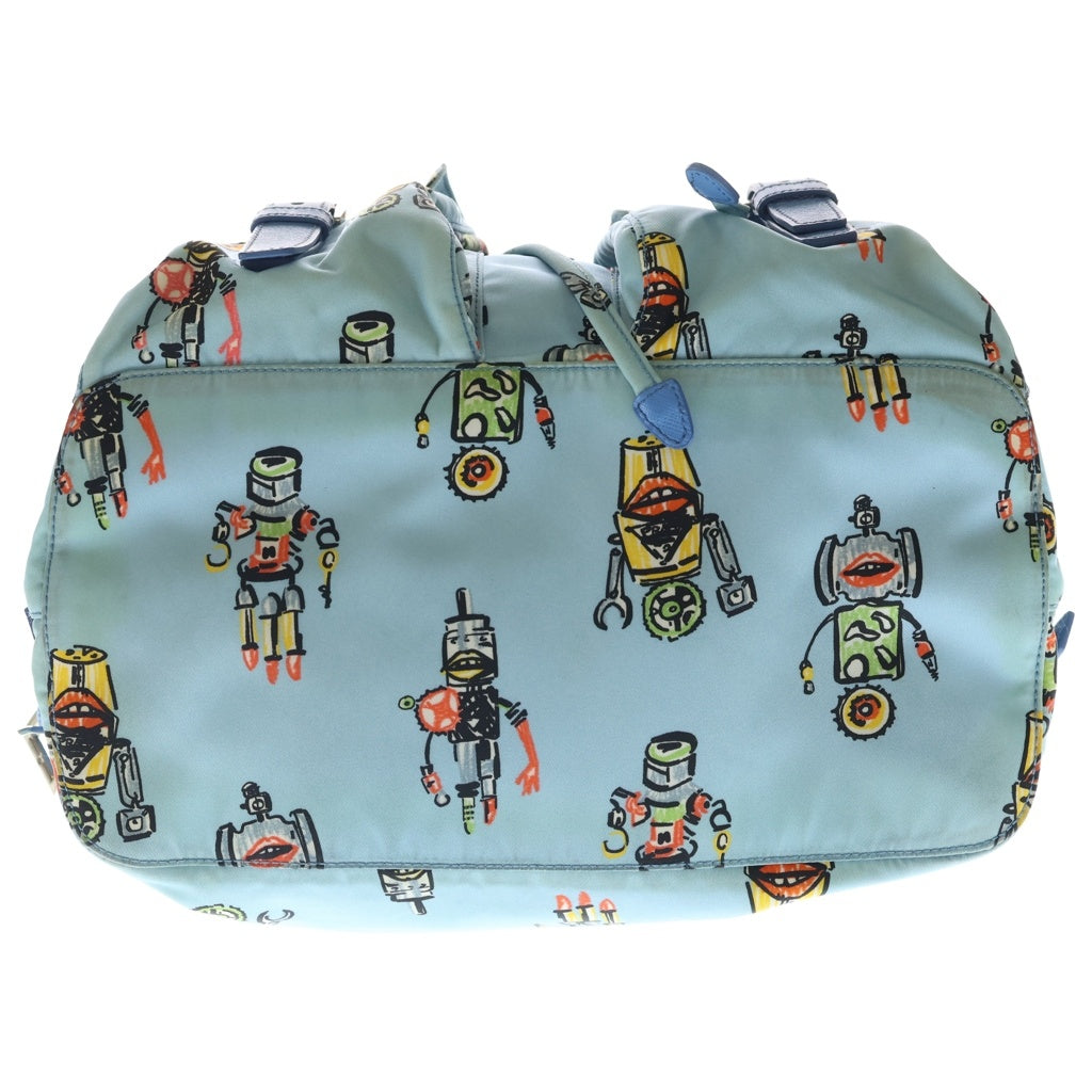 PRADA(プラダ) トライアングルロゴ ロボット ナイロン バックパック リュックサック ブルー レディース