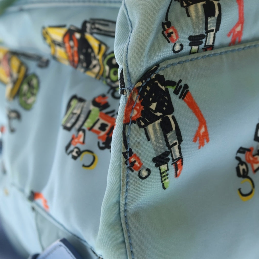 PRADA(プラダ) トライアングルロゴ ロボット ナイロン バックパック リュックサック ブルー レディース