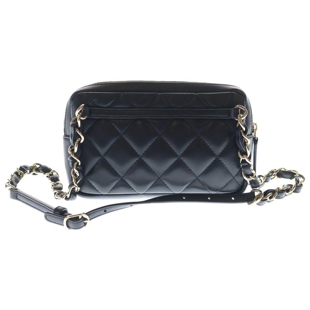 CHANEL(シャネル) マトラッセ ラムスキン レザー ショルダー ウエスト ミニ バッグ ブラック ゴールド金具 29番台 AP1192 レディース