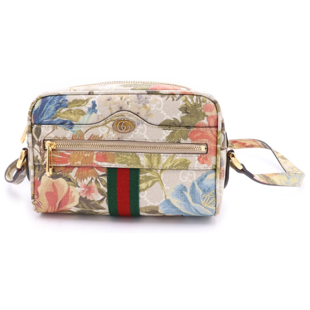 GUCCI(グッチ) オフィディア GGフローラ ショルダーバッグ マルチカラー PVC 517350 ゴールド金具 レディース