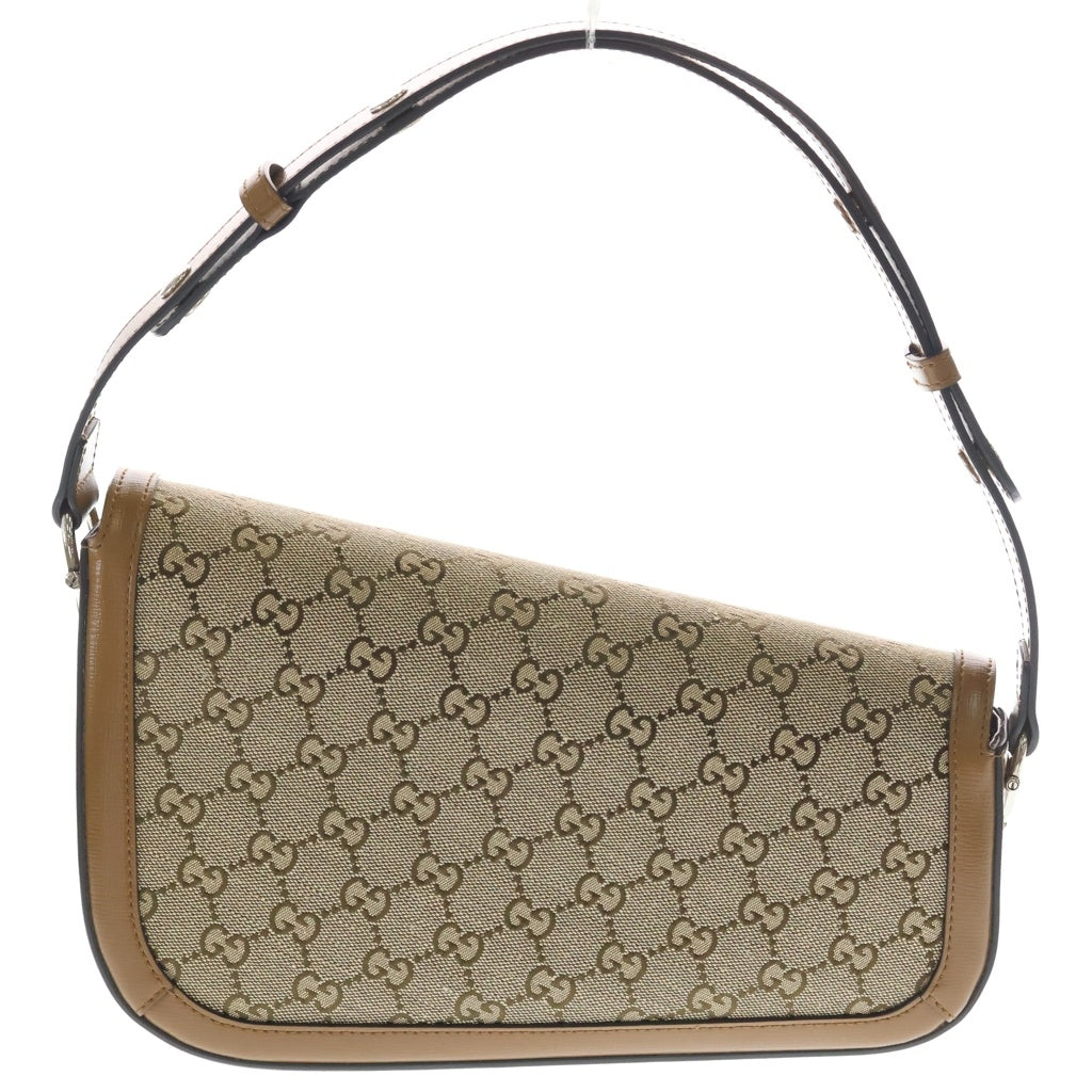 GUCCI(グッチ) GGキャンバス ホースビッド ビリーアイリッシュコラボ ワンショルダーバッグ ハンドバッグ ベージュ レザー×キャンバス 764155 シルバー金具 レディース