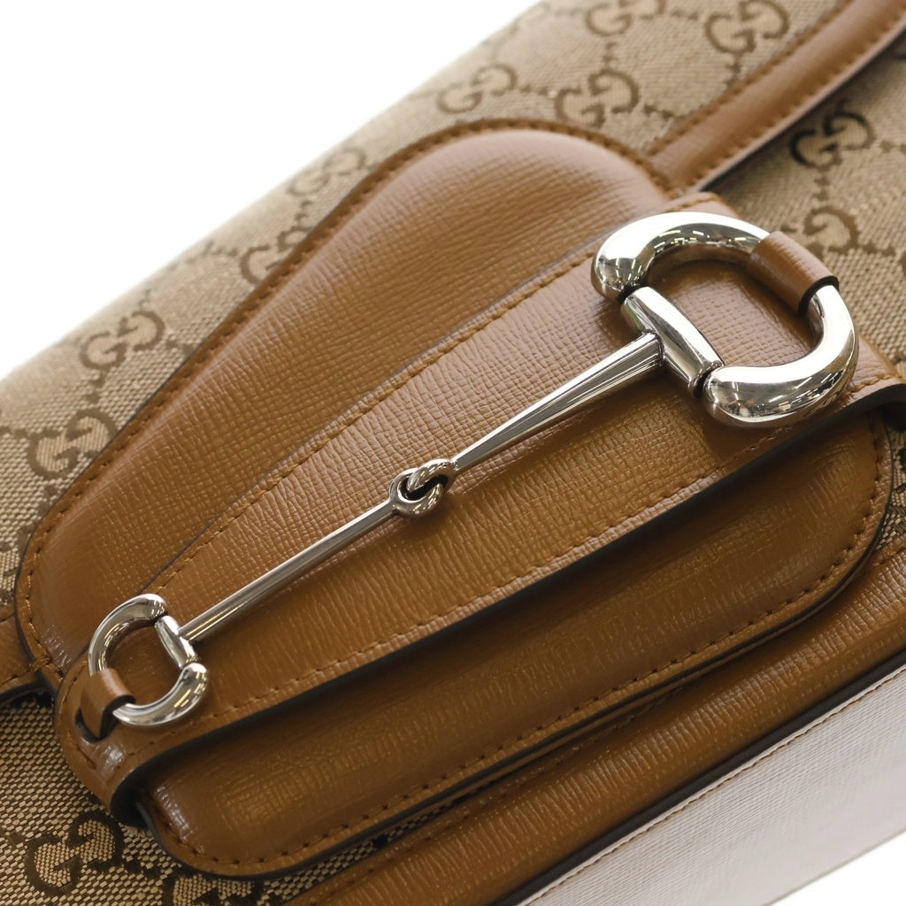GUCCI(グッチ) GGキャンバス ホースビッド ビリーアイリッシュコラボ ワンショルダーバッグ ハンドバッグ ベージュ レザー×キャンバス 764155 シルバー金具 レディース