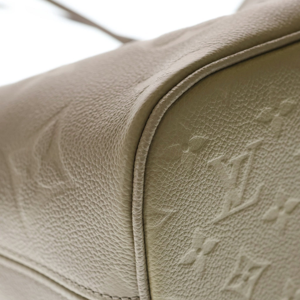 LOUIS VUITTON(ルイヴィトン) モノグラムアンプラント ネヴァーフル MM ポーチ付レザートートバッグ ベージュ M45686 レディース