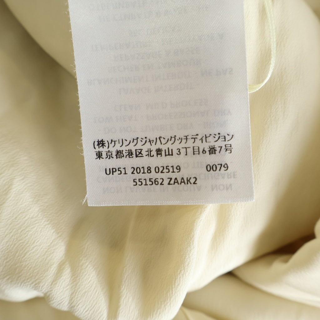 GUCCI(グッチ) GGボタン ウェブライン Vネック ツイード ロング ワンピース #38 オフホワイト 551562 レディース