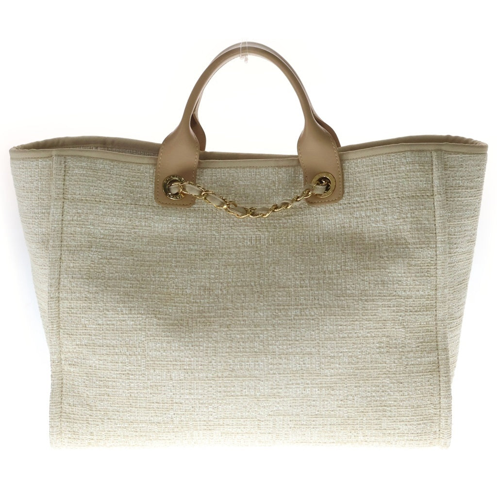 CHANEL(シャネル) ドーヴィルMM キャンバス ツイード レザー 2WAY