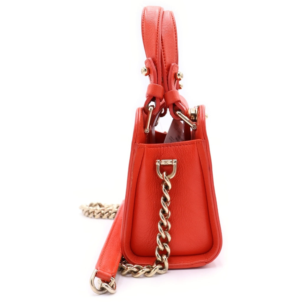 CHANEL(シャネル) マトラッセ カーフスキン ゴールド金具 ロゴプレート 2WAY チェーン ショルダーバッグ ハンドバッグ A93731 レッド レディース