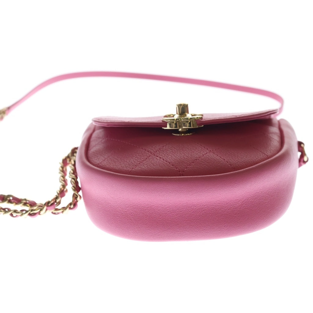 CHANEL(シャネル) ココマーク ミニ チェーンショルダーバッグ ゴートスキン レザー ピンク AS0143 26番台 レディース