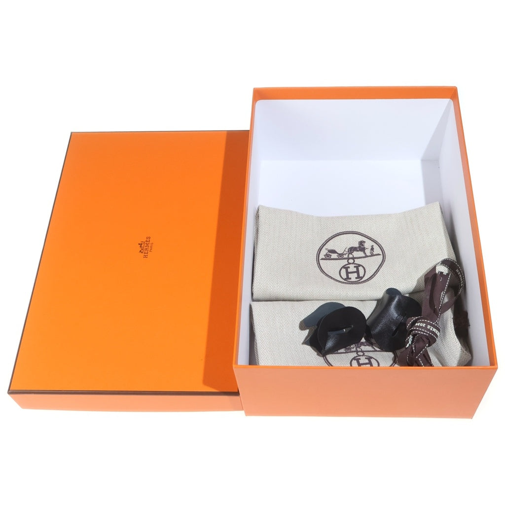 HERMES(エルメス) ジャクソン レザー サンダル ブラック ノワール #37 1/2 レディース