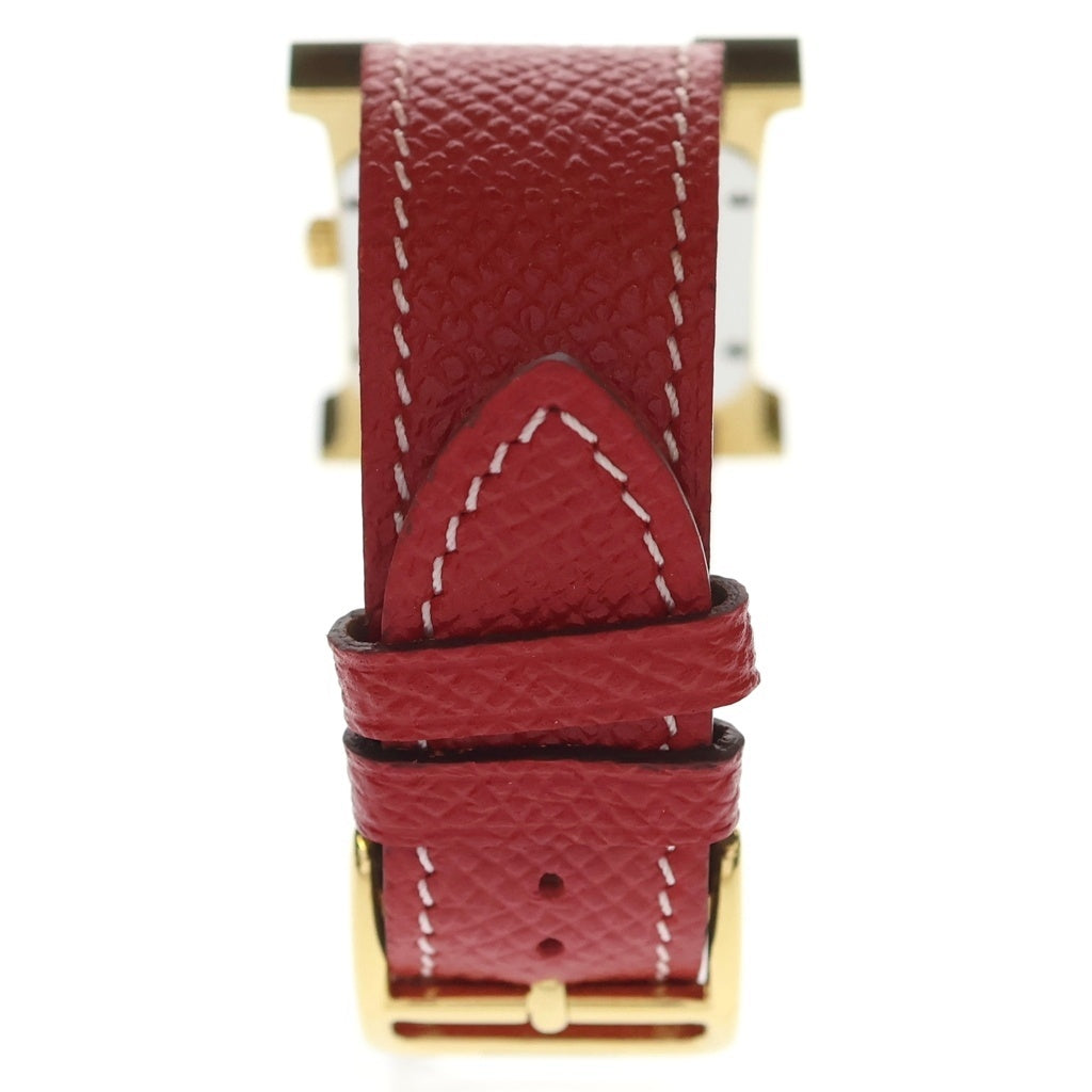 HERMES(エルメス) Hウォッチ MM GP/QZ クォーツ 電池式 腕時計 □O刻印 白文字盤 HH1.510 レディース
