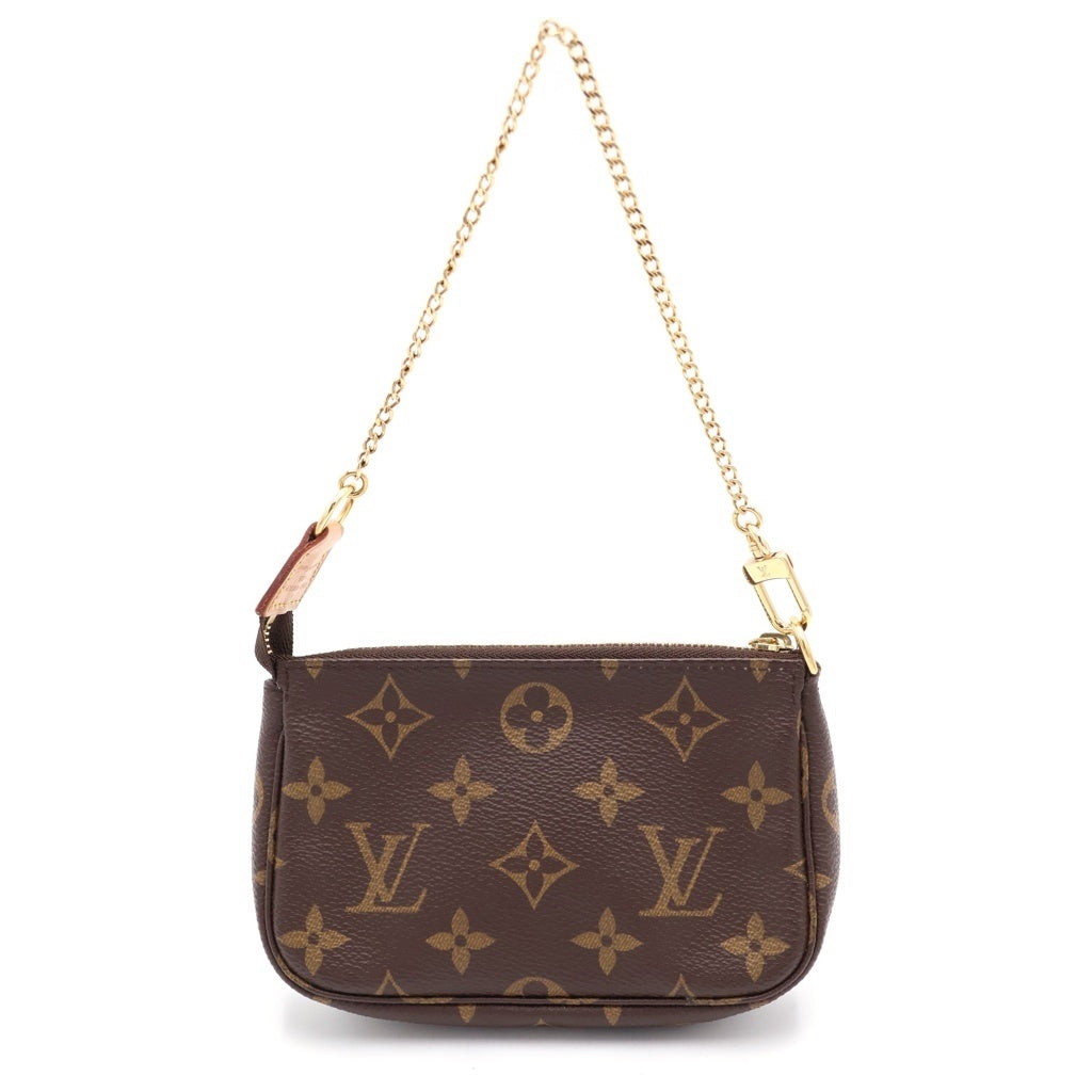 LOUIS VUITTON(ルイヴィトン) モノグラム ミニポシェット アクセソワール ミニハンドバッグ ポーチ ブラウン PVC M58009 ゴールド金具 レディース