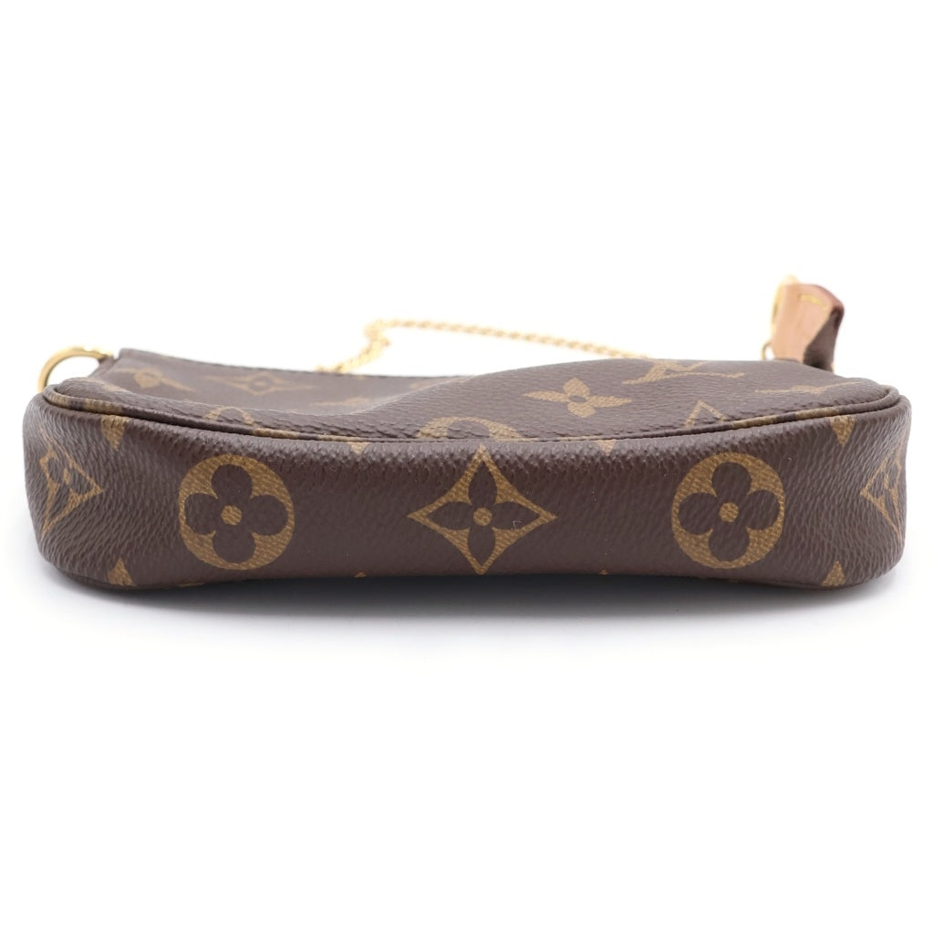 LOUIS VUITTON(ルイヴィトン) モノグラム ミニポシェット アクセソワール ミニハンドバッグ ポーチ ブラウン PVC M58009 ゴールド金具 レディース