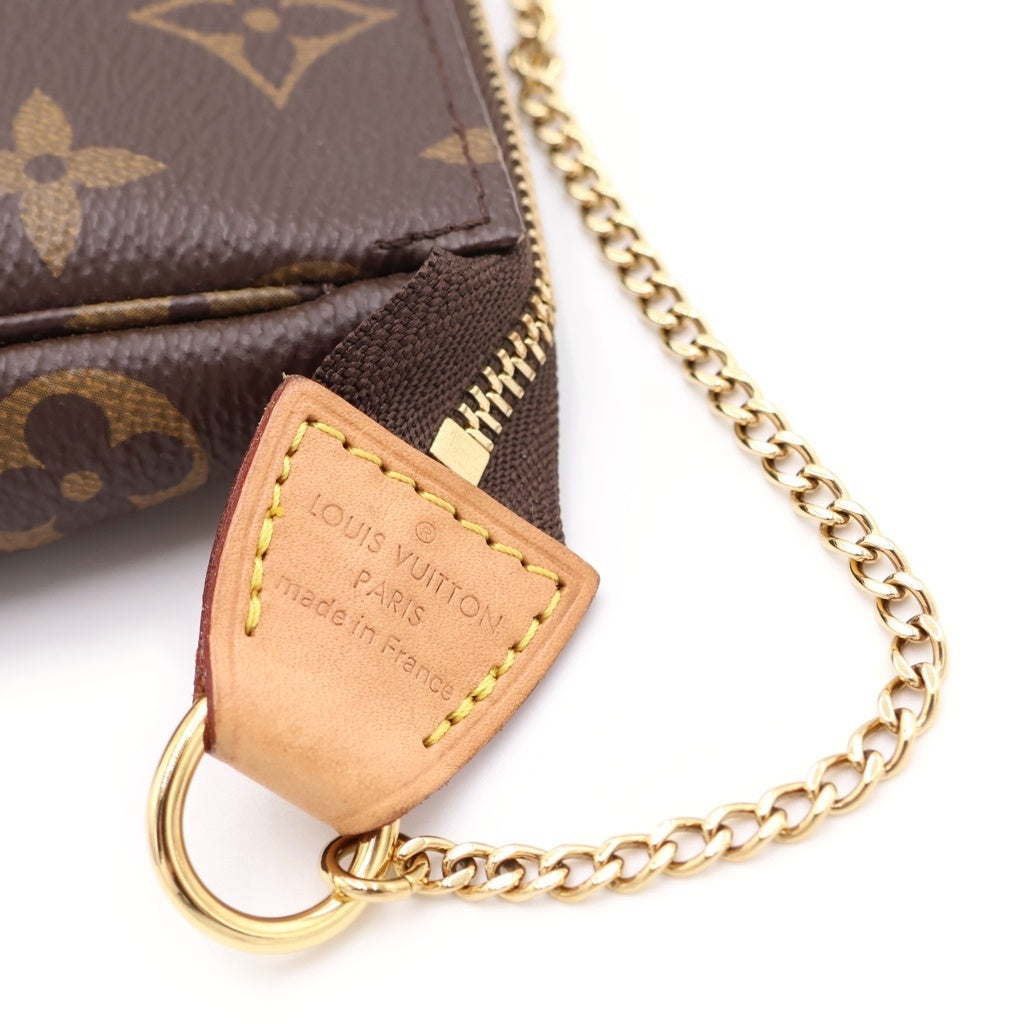LOUIS VUITTON(ルイヴィトン) モノグラム ミニポシェット アクセソワール ミニハンドバッグ ポーチ ブラウン PVC M58009 ゴールド金具 レディース