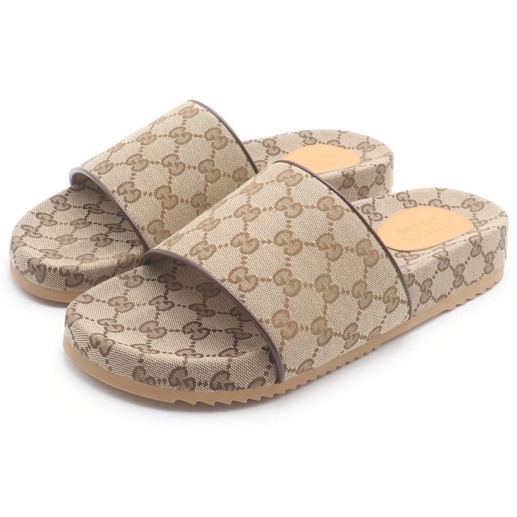 GUCCI(グッチ) GGキャンバス スライド フラットサンダル シューズ ベージュ 624695