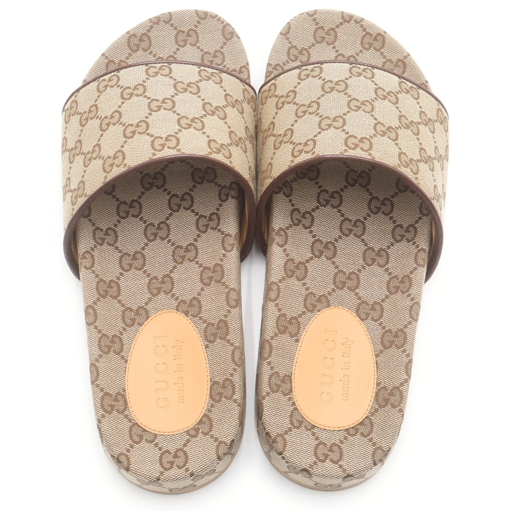 GUCCI(グッチ) GGキャンバス スライド フラットサンダル シューズ ベージュ 624695