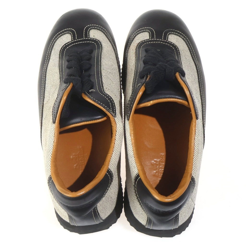 HERMES(エルメス) クイック ローカットスニーカー シューズ PVC レザー ブラック レディース