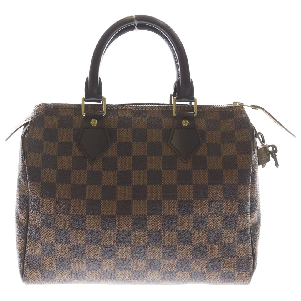 LOUIS VUITTON(ルイヴィトン) ダミエ スピーディー25 ハンドバッグ ボストンバッグ ブラウン レザー×PVC N41365 ゴールド金具 レディース