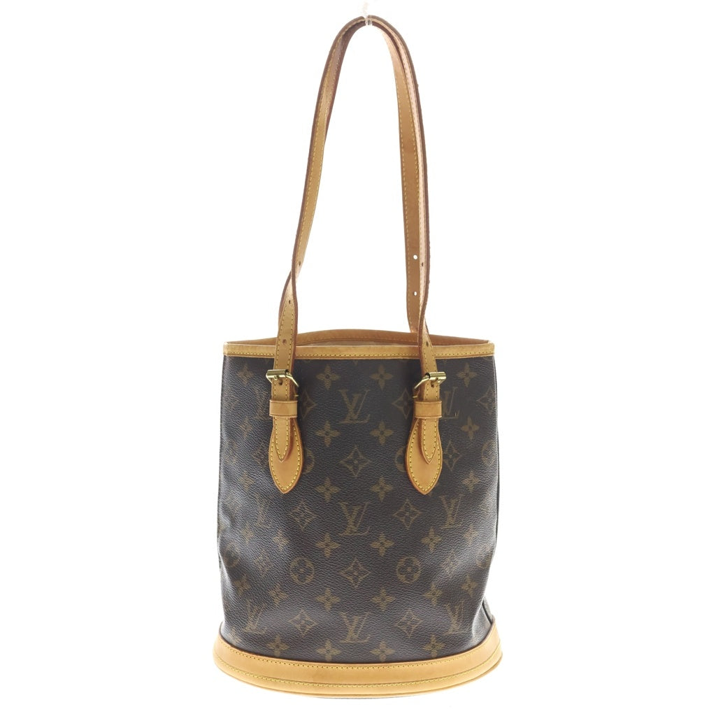 LOUIS VUITTON(ルイヴィトン) モノグラム バゲットPM ハンドバッグ ミニトートバッグ ブラウン レザー×PVC M42238 ゴールド金具 レディース
