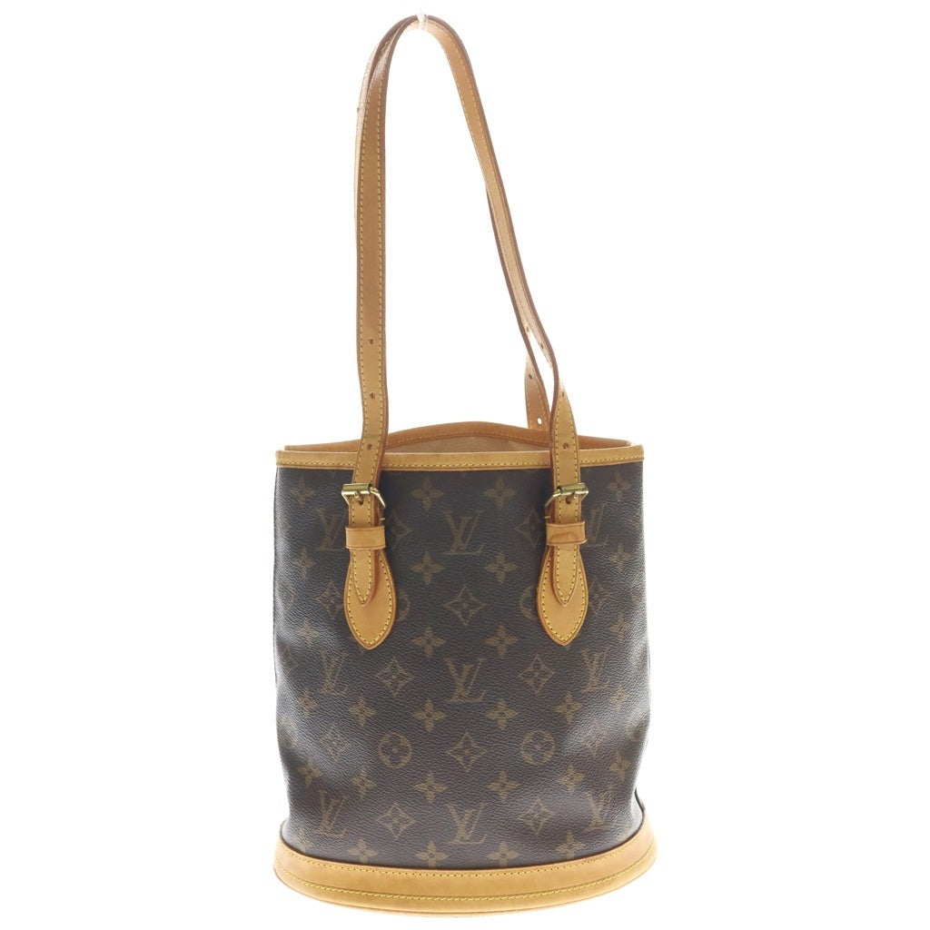 LOUIS VUITTON(ルイヴィトン) モノグラム バゲットPM ハンドバッグ ミニトートバッグ ブラウン レザー×PVC M42238 ゴールド金具 レディース