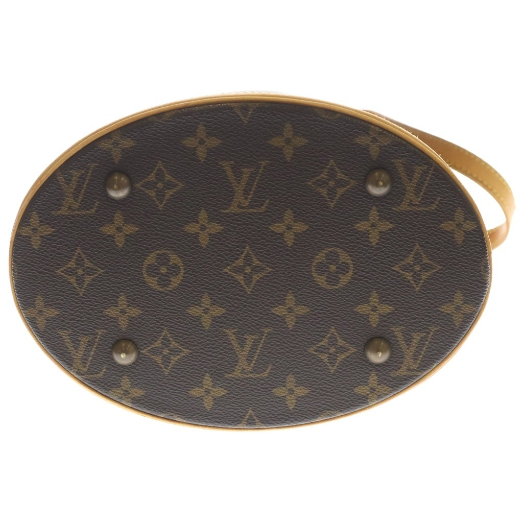 LOUIS VUITTON(ルイヴィトン) モノグラム バゲットPM ハンドバッグ ミニトートバッグ ブラウン レザー×PVC M42238 ゴールド金具 レディース