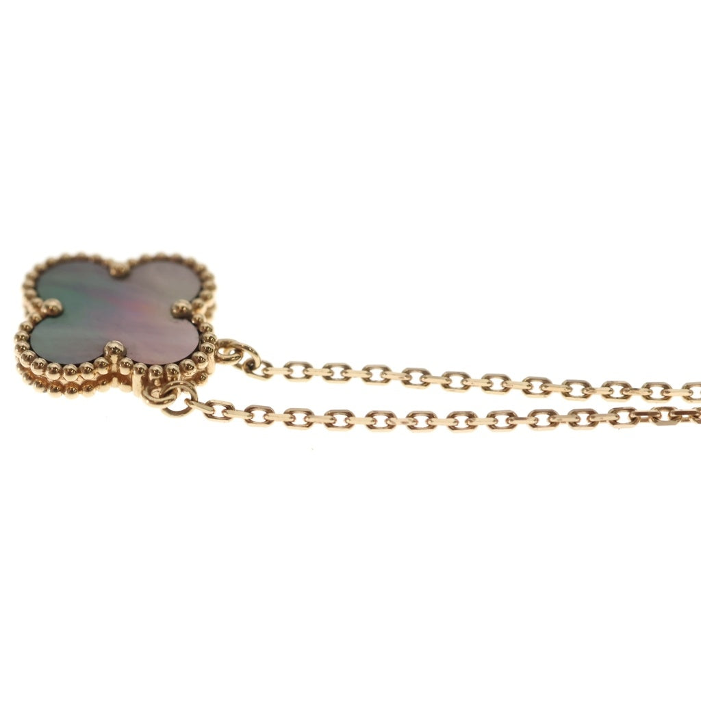 Van Cleef & Arpels(ヴァンクリーフアンドアーペル) ヴィンテージアルハンブラ ブラックシェル ネックレス ペンダント チェーン グレー×ピンクゴールド Au750PG VCARP4KK00 レディース