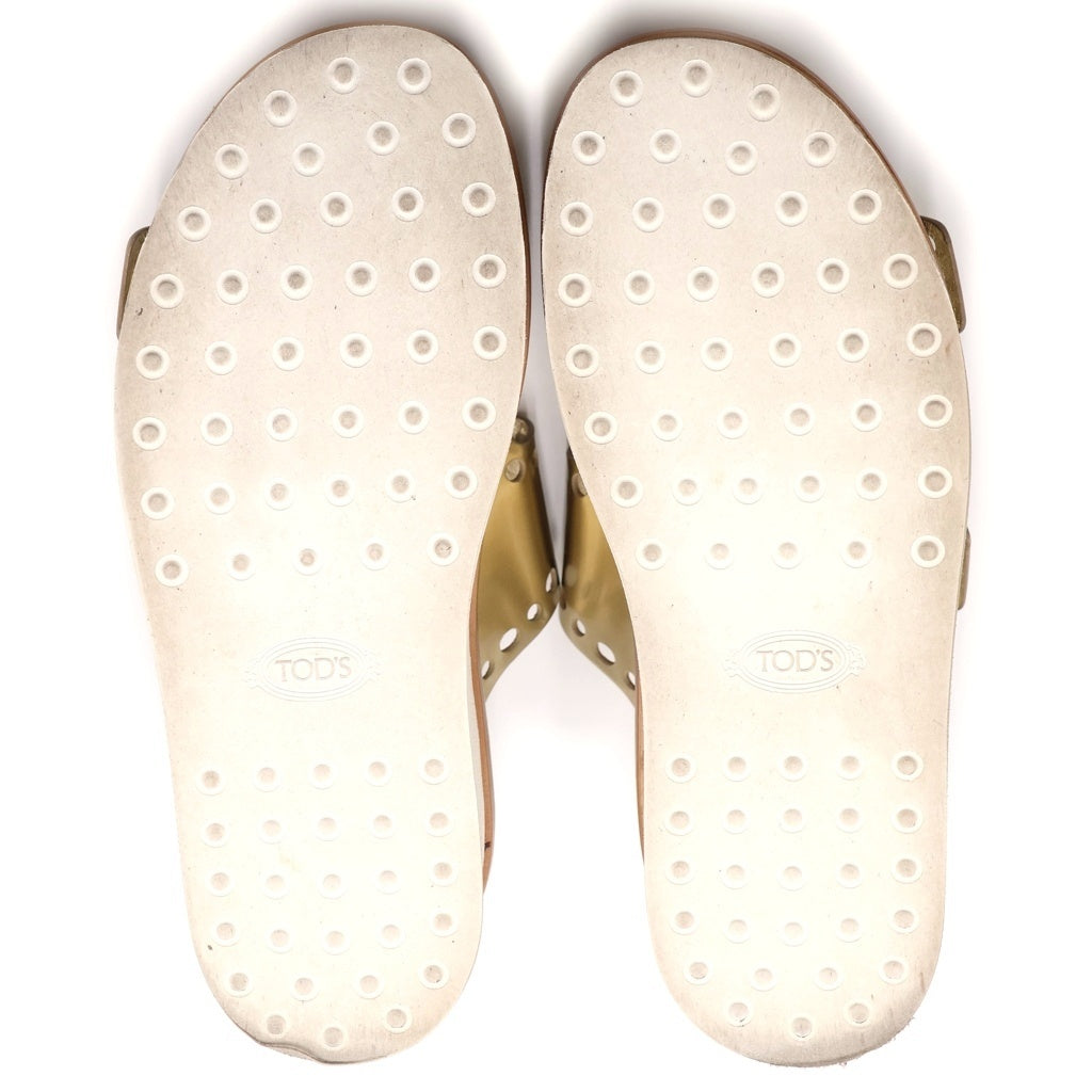 TOD'S(トッズ) ダブルバックル ストラップ ラバー 厚底 サンダル シューズ ゴールド レディース