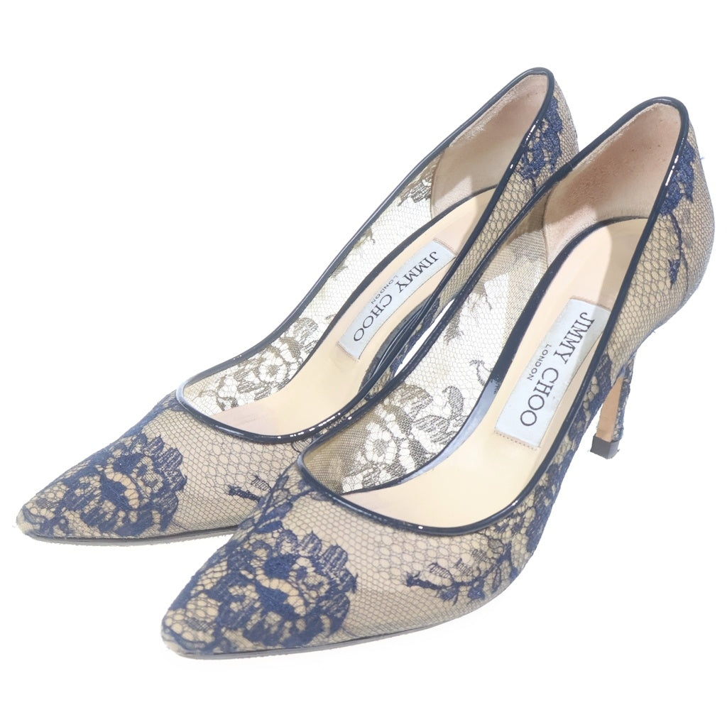 JIMMY CHOO(ジミーチュウ) ROMY ピンヒール レース メッシュ パンプス ブラック レディース
