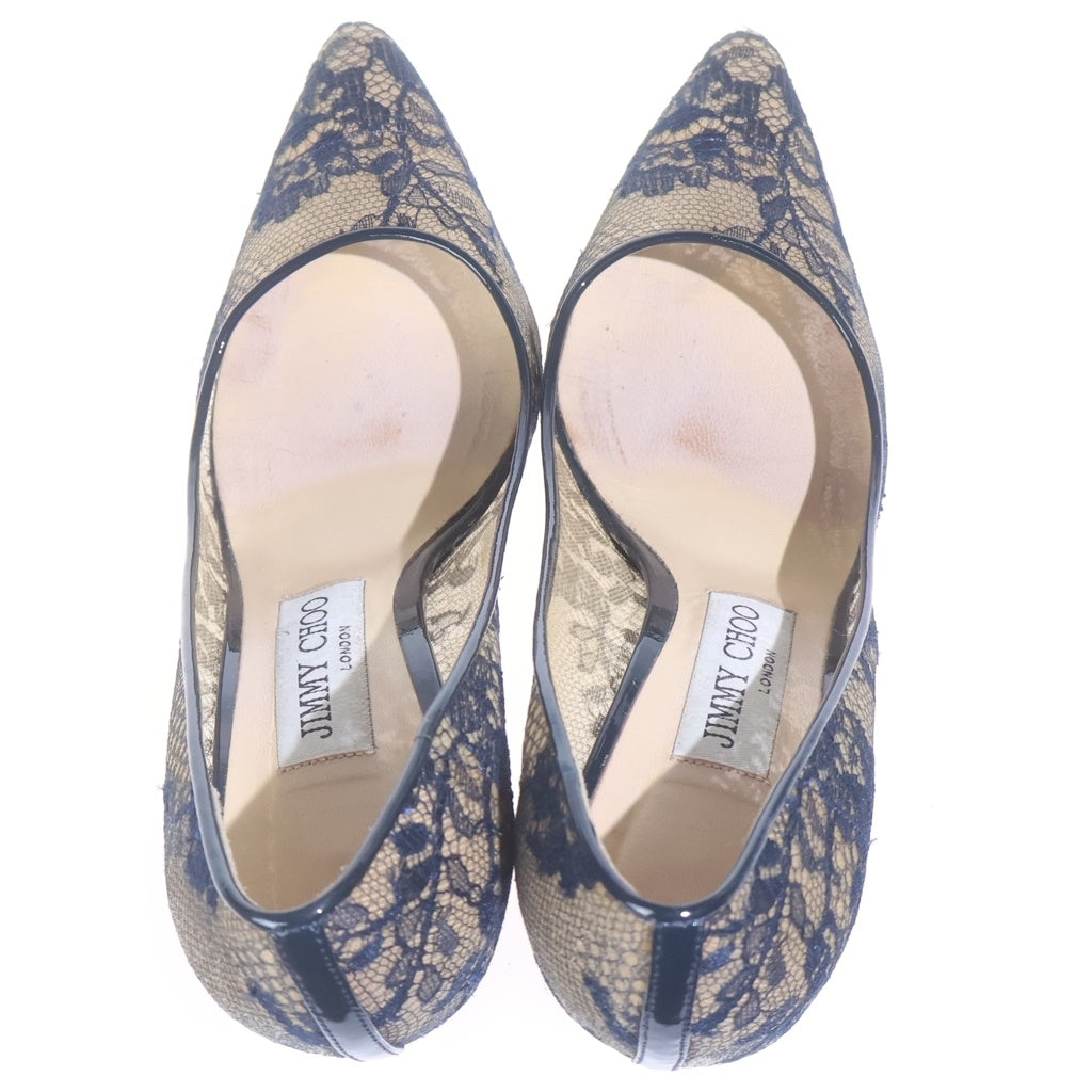 JIMMY CHOO(ジミーチュウ) ROMY ピンヒール レース メッシュ パンプス ブラック レディース