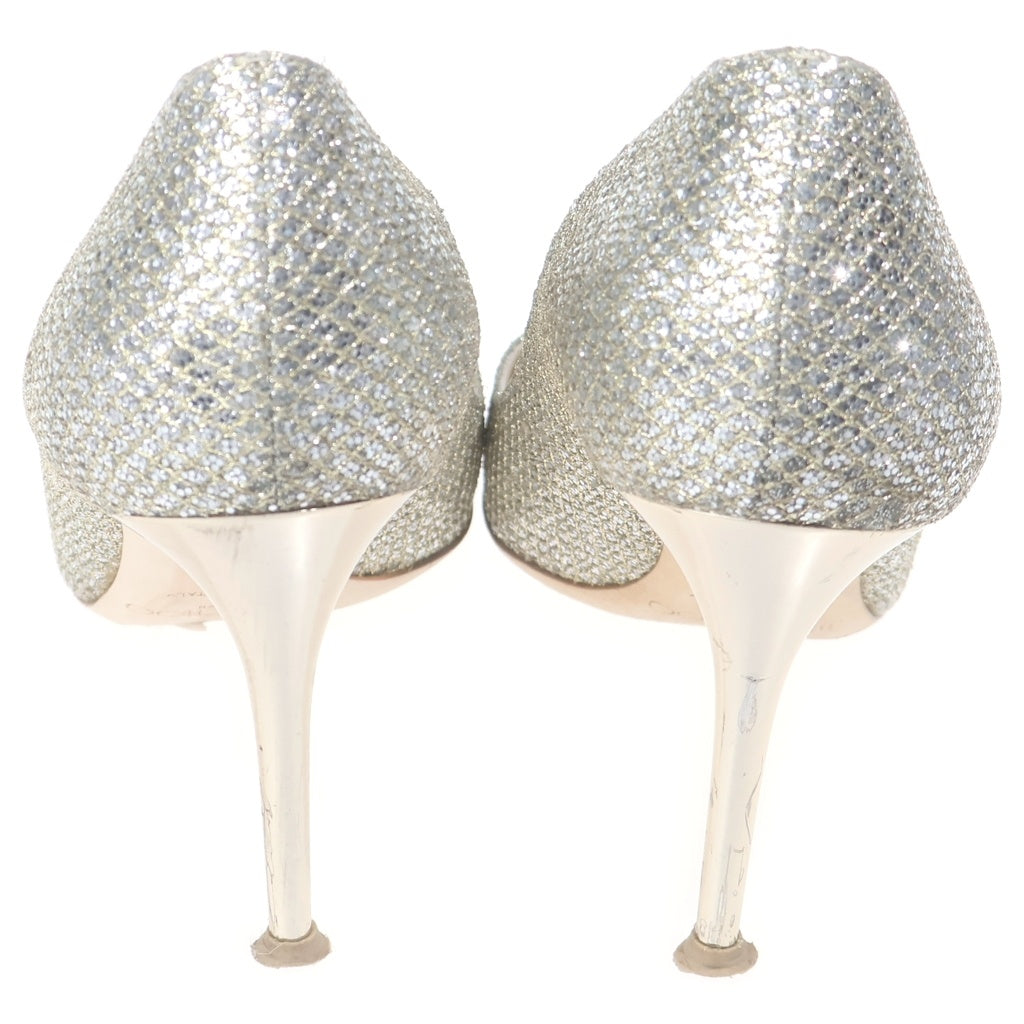 JIMMY CHOO(ジミーチュウ) ラメ グリッター ヒール パンプス シューズ ゴールド レディース