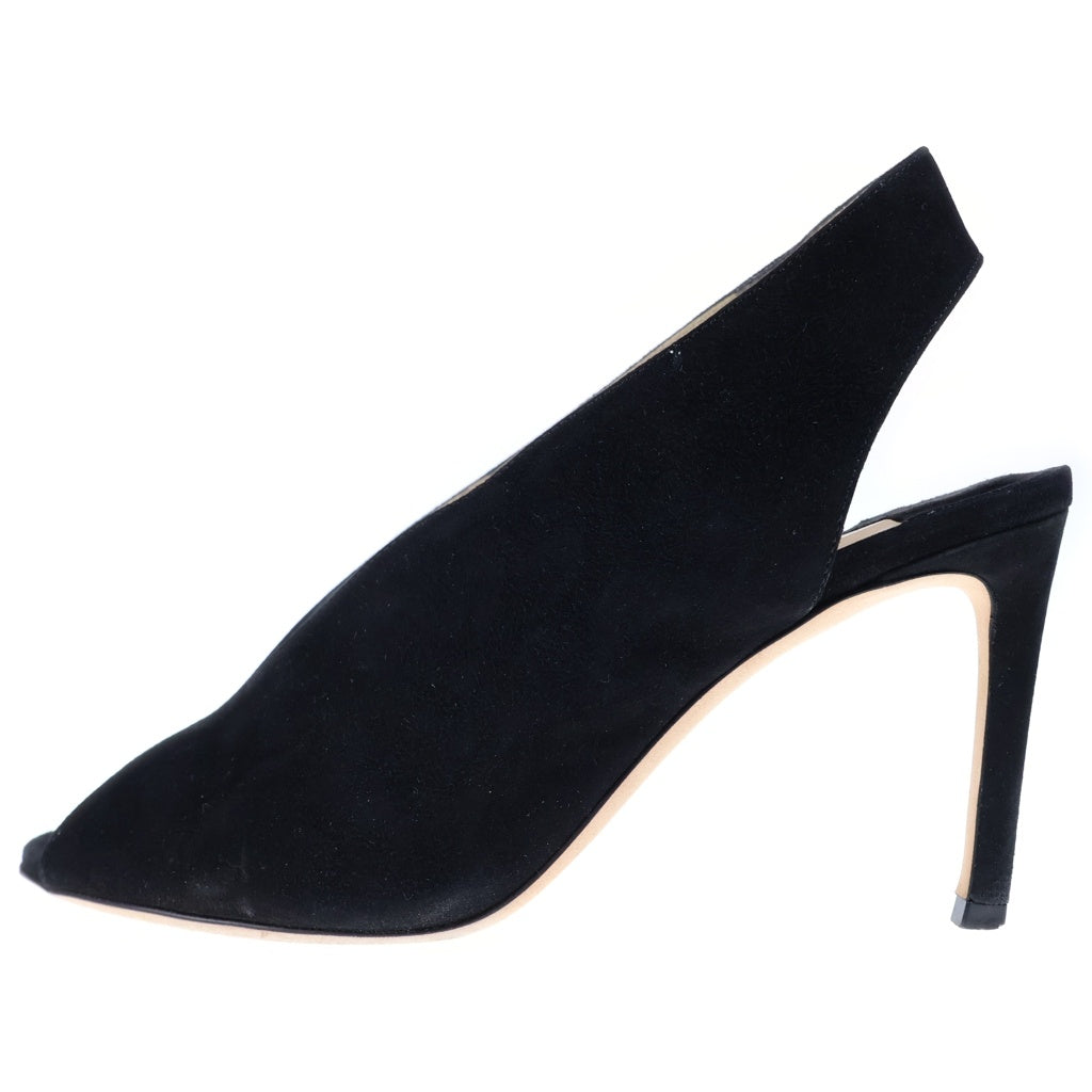 JIMMY CHOO(ジミーチュウ) スエードレザー スリングバック ヒール パンプス シューズ ブラック レディース