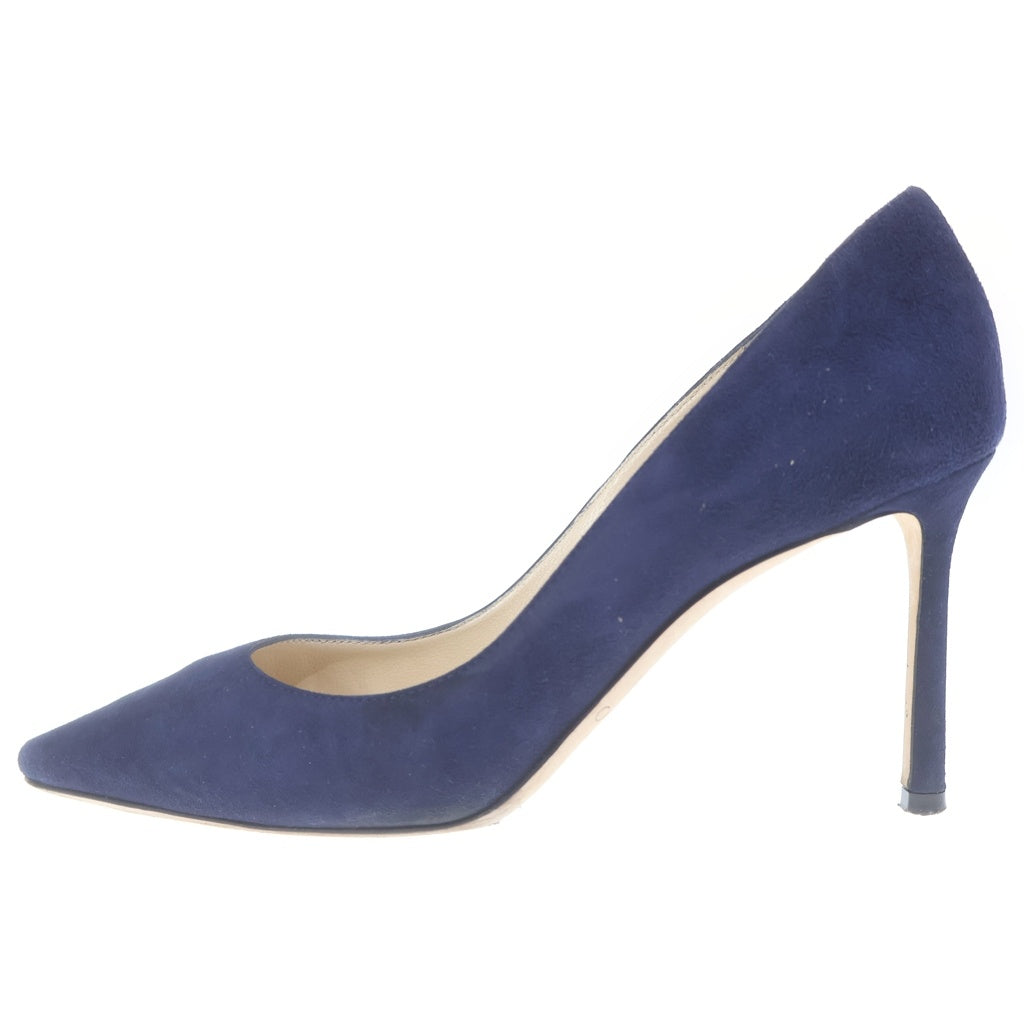 JIMMY CHOO(ジミーチュウ) スエードレザー ヒール パンプス シューズ ネイビー レディース