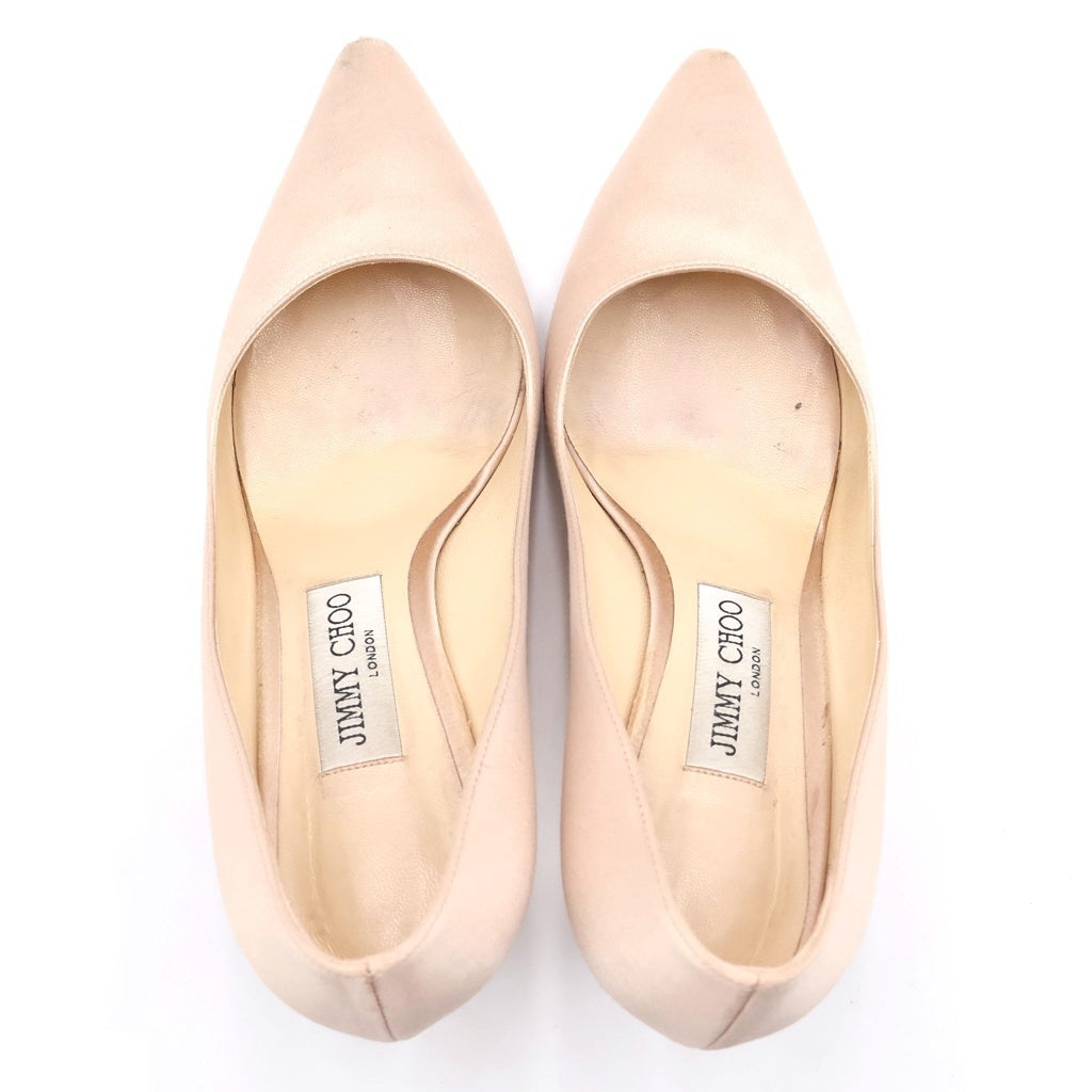 JIMMY CHOO(ジミーチュウ) ピンヒール サテンパンプス ポインテッドトゥ ピンク レディース