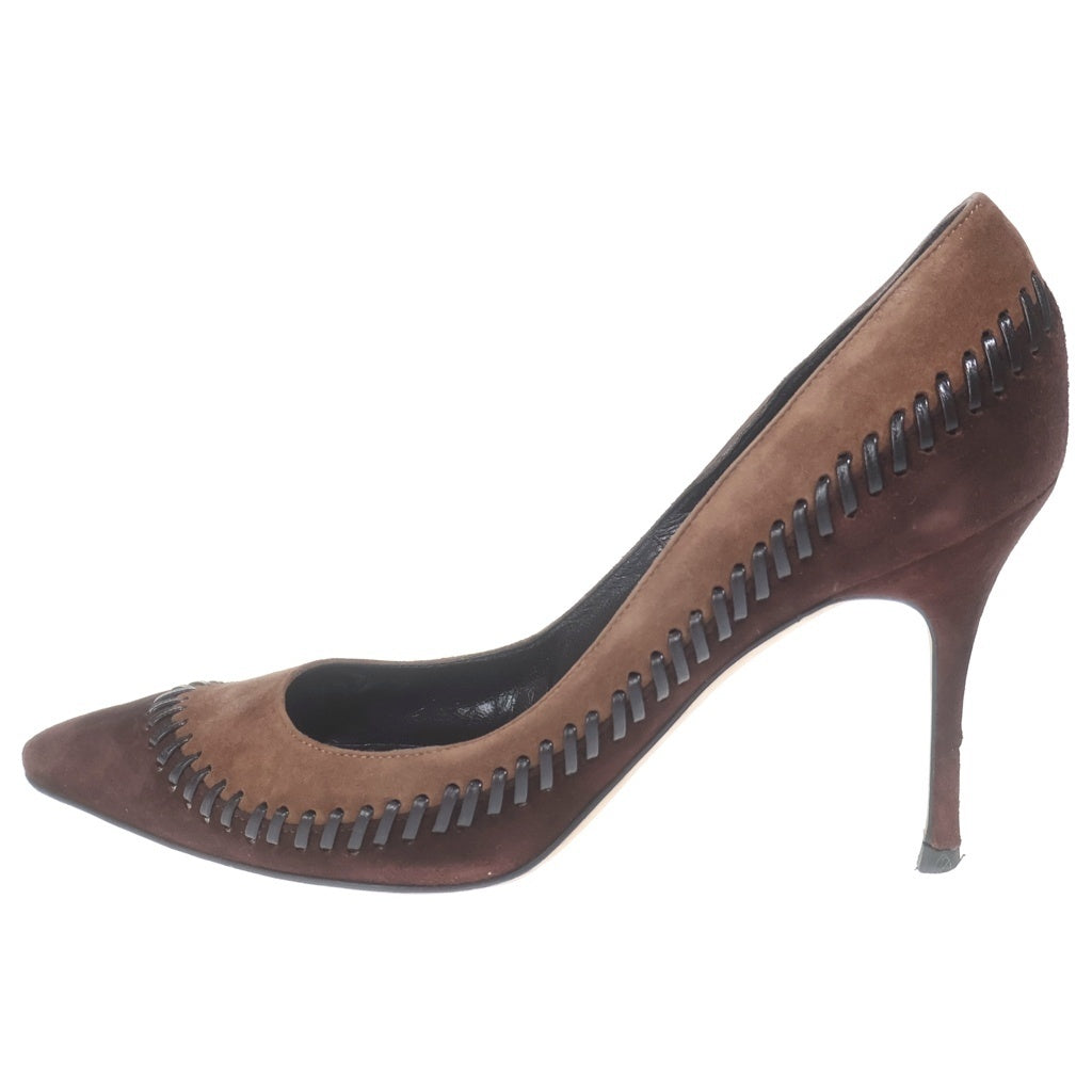 MANOLO BLAHNIK(マノロブラニク) ピンヒール レザー パンプス スエード ブラウン レディース