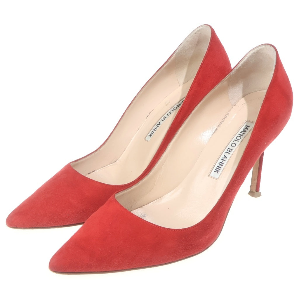 MANOLO BLAHNIK(マノロブラニク) ピンヒール スエードパンプス ハイヒール レッド レディース