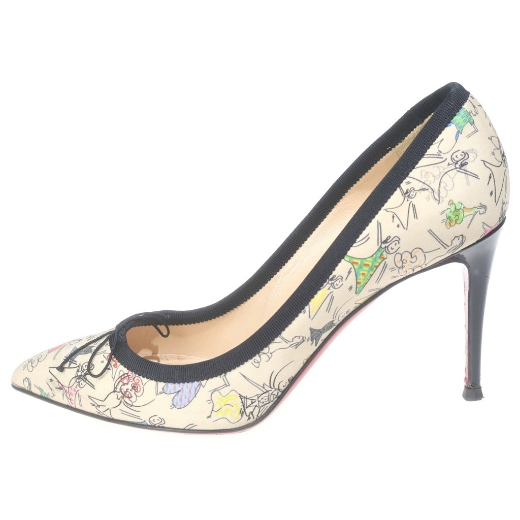 CHRISTIAN LOUBOUTIN(クリスチャンルブタン) ピンヒール 総柄パンプス ハイヒール ベージュ レディース