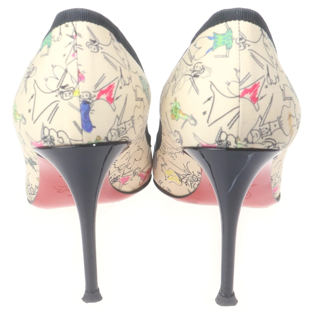 CHRISTIAN LOUBOUTIN(クリスチャンルブタン) ピンヒール 総柄パンプス ハイヒール ベージュ レディース