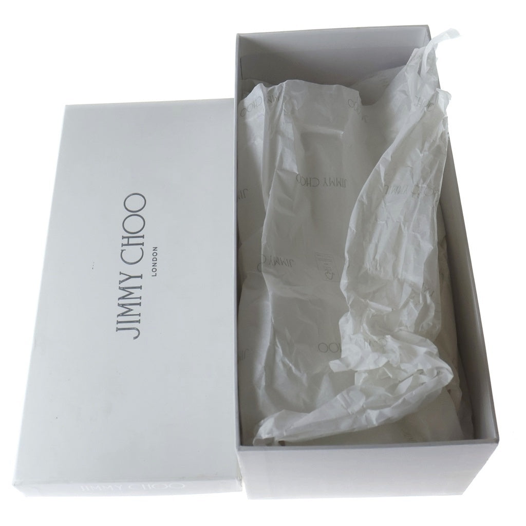 JIMMY CHOO(ジミーチュウ) CHOO ロゴ レザー フラット スライド サンダル シューズ ライトブルー レディース