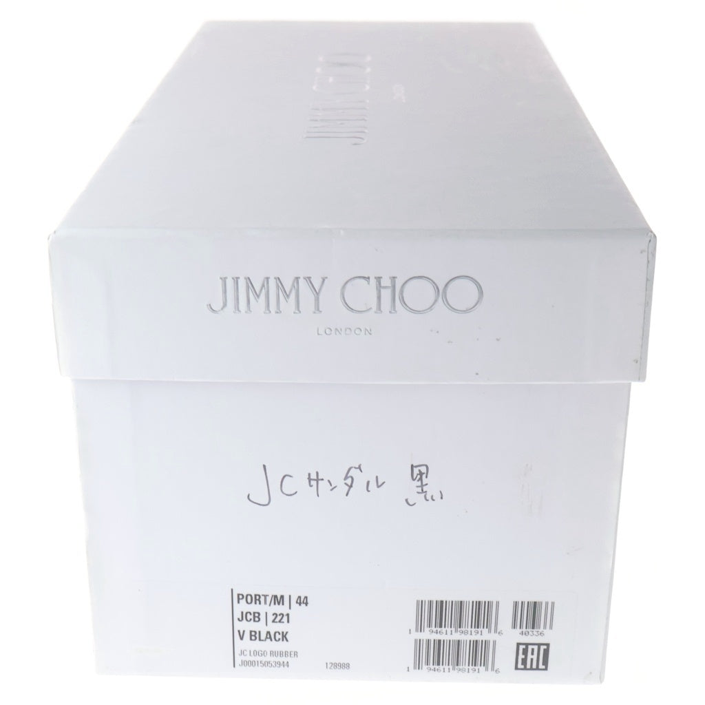 JIMMY CHOO(ジミーチュウ) JCロゴ ラバー フラット スライド サンダル シューズ ブラック レディース