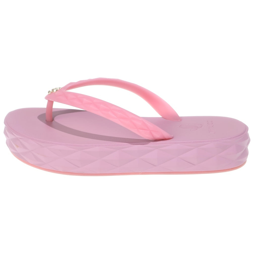 JIMMY CHOO(ジミーチュウ) DIAMOND FLIP FLOP ダイアモンド 厚底 ビーチサンダル ラバー ピンク レディース