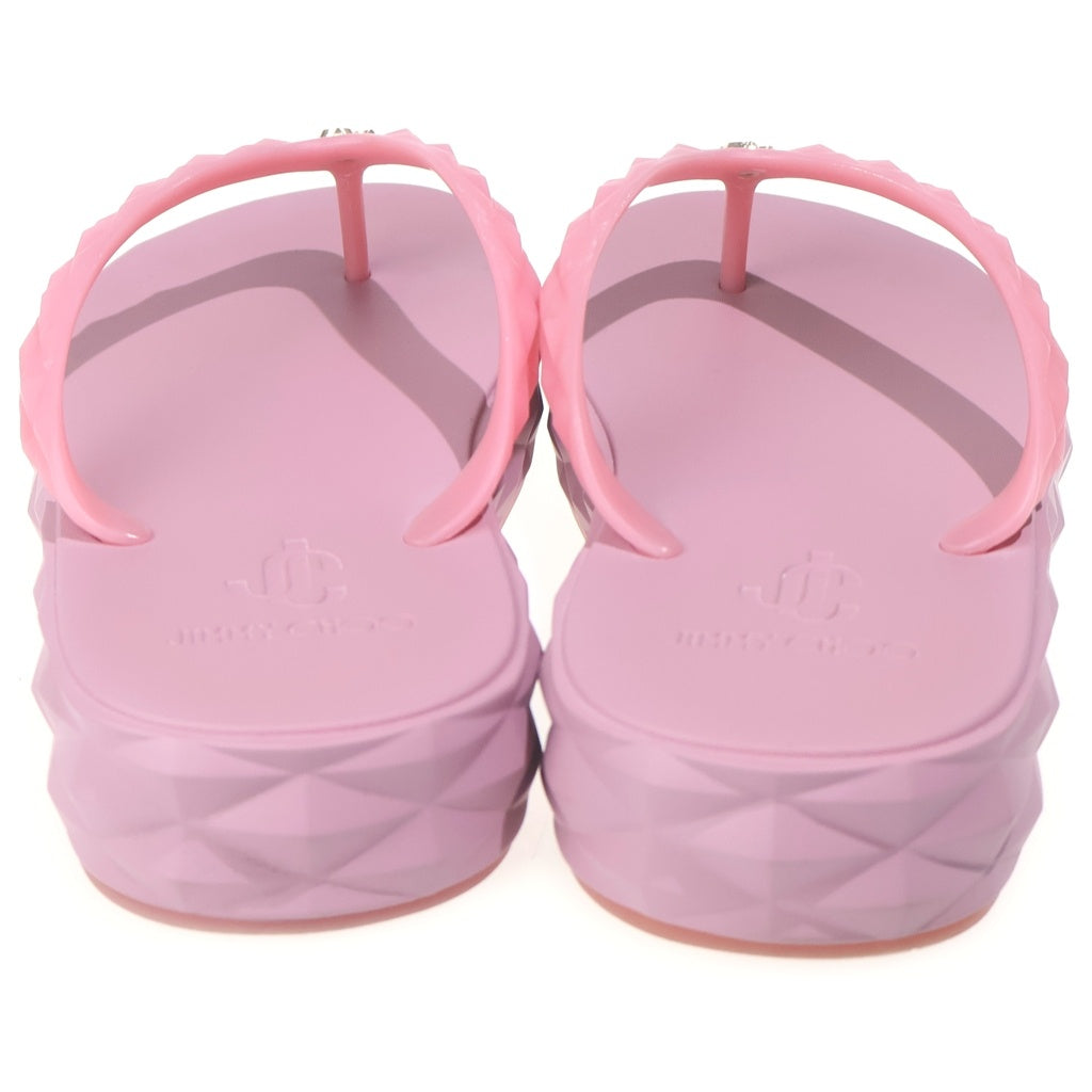 JIMMY CHOO(ジミーチュウ) DIAMOND FLIP FLOP ダイアモンド 厚底 ビーチサンダル ラバー ピンク レディース