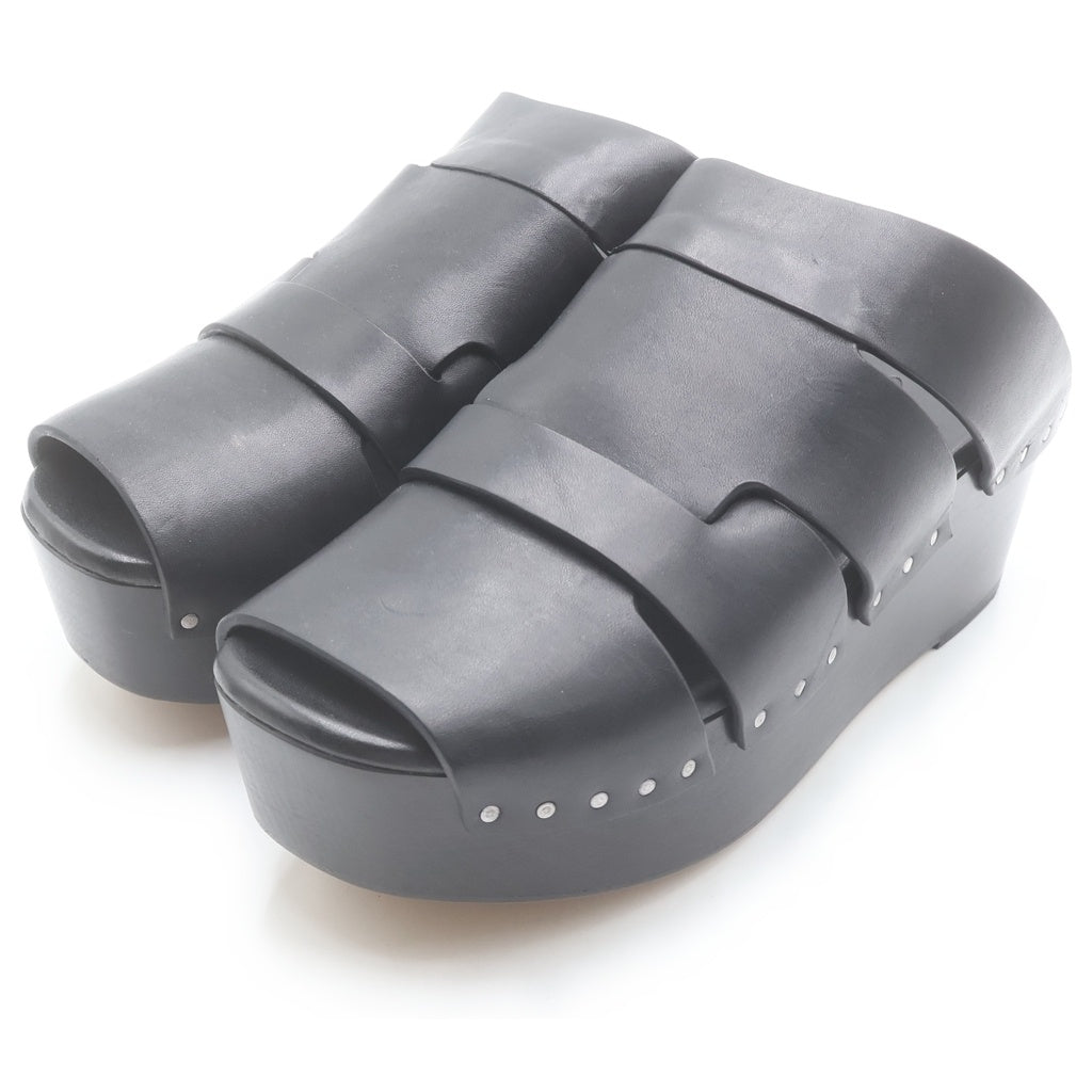Rick Owens(リックオウエンス) レザー厚底サンダル ブラック #37 レディース