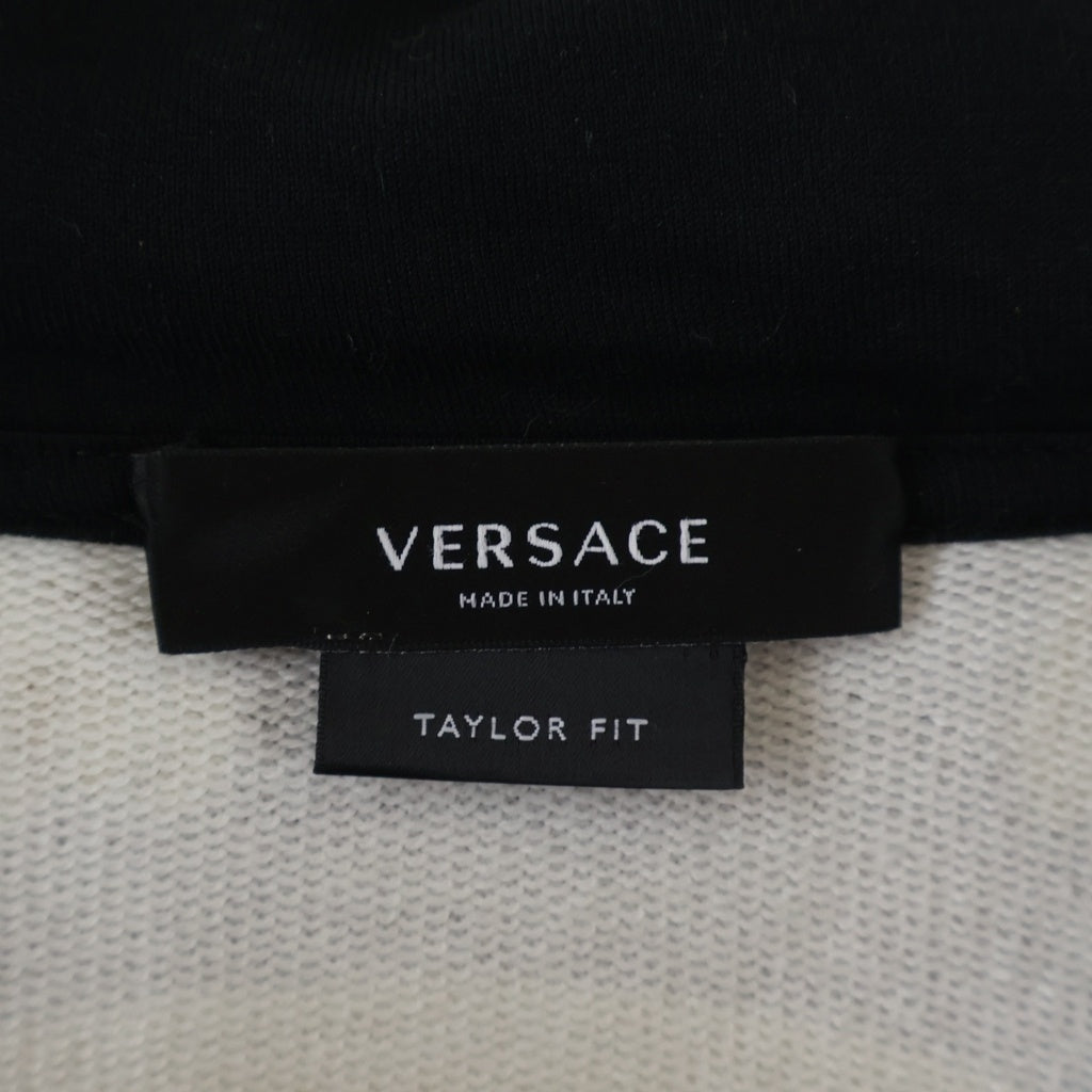 VERSACE(ヴェルサーチ) 総柄ジップパーカー フーディー ブラック×イエロー #XL A88742