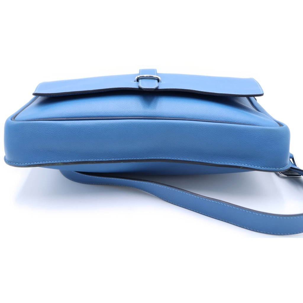 HERMES(エルメス) スティーブライト ブルージーン ショルダーバッグ ブルー レザー シェーブル C刻印 シルバー金具 レディース
