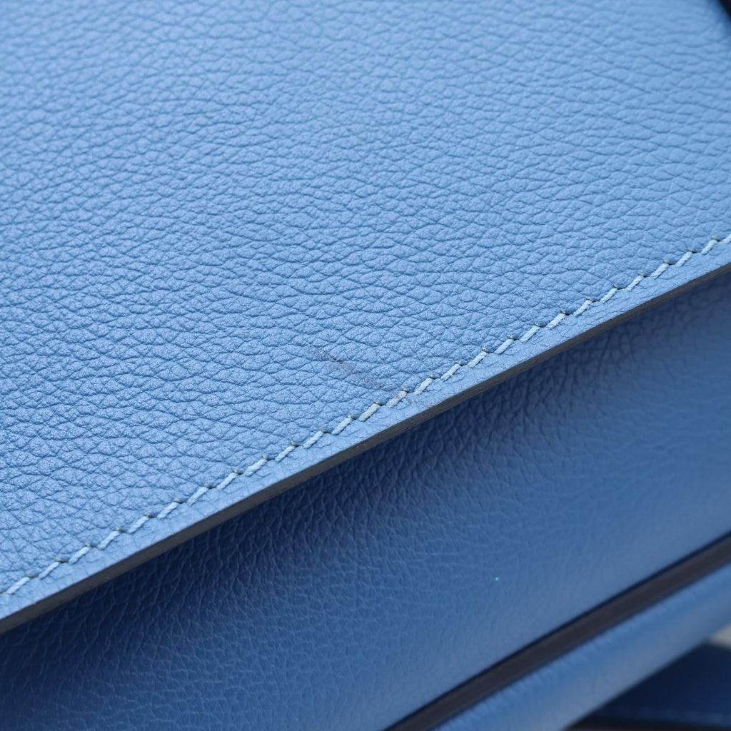 HERMES(エルメス) スティーブライト ブルージーン ショルダーバッグ ブルー レザー シェーブル C刻印 シルバー金具 レディース