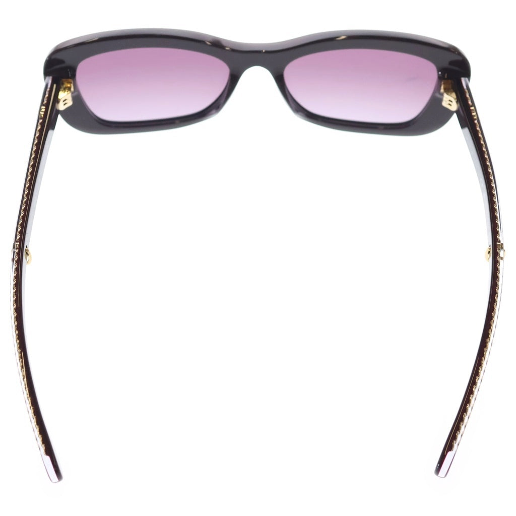 CHANEL(シャネル) ココマーク チェーン付き サングラス ワインレッド 54□17 5553-A ゴールド金具 レディース